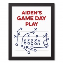 Game Day Play 11x14 Personalized Black Framed Canvas