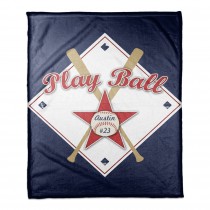 Play Ball 30x40 Personalized Coral Fleece Blanket