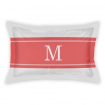 Coral Dots and Stripes King Personalized Brushed Poly Sham