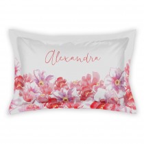 Pink Watercolor Florals King Personalized Brushed Poly Sham