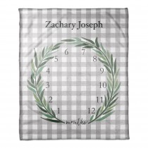 Buffalo Check Wreath 50x60 Personalized Coral Fleece Blanket