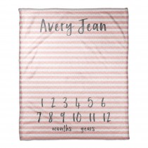 Stripes and Polka Dots 50x60 Personalized Coral Fleece Blanket