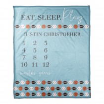 Eat Sleep Play 50x60 Personalized Coral Fleece Blanket