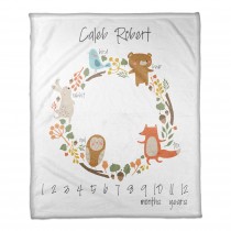 Forest Animals 50x60 Personalized Coral Fleece Blanket