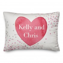 Love Dots 14x20 Personalized Spun Poly Pillow