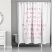 My Love Watercolor 71x74 Personalized Shower Curtain
