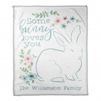 Some Bunny Loves You 30x40 Personalized Coral Fleece Blanket