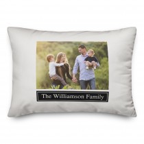 Monochromatic Family Photo Upload 14x20 Personalized Indoor / Outdoor Pillow