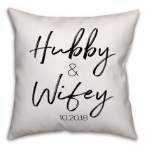 Hubby and Wife 18x18 Personalized Indoor / Outdoor Pillow