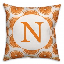 Orange Slices Monogram 18x18 Personalized Indoor / Outdoor Pillow