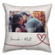 Pink Whimsy Heart Photo Upload 18x18 Personalized Indoor / Outdoor Pillow