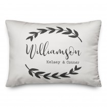 Floral Branch Family 14x20 Personalized Indoor / Outdoor Pillow