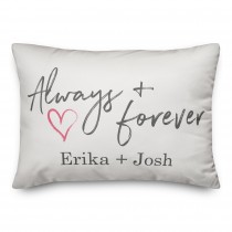 Always and Forever 14x20 Personalized Indoor / Outdoor Pillow