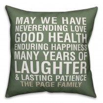 Family Blessing 18x18 Personalized Indoor / Outdoor Pillow