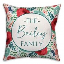 Bright Multi-Colored Florals 18x18 Personalized Indoor / Outdoor Pillow
