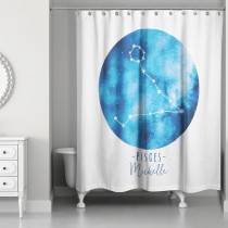 Pisces Zodiac Sign Astrological Constellation 71x74 Personalized Shower Curtain