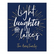 Light Laughter and Latkes 16x20 Personalized Canvas Wall Art