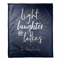 Light Laughter and Latkes 50x60 Personalized Coral Fleece Blanket