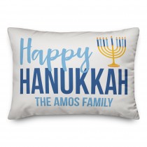 Happy Hanukkah Menorah 14x20 Personalized Spun Poly Pillow