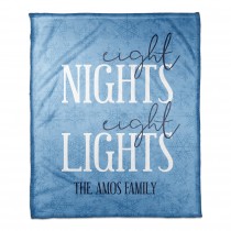 Eight Nights Eight Lights 50x60 Personalized Coral Fleece Blanket