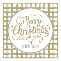 Gold Merry Christmas Script 16x16 Personalized Canvas Wall Art