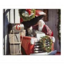 Santa with Sled 16x20 Personalized Canvas Wall Art