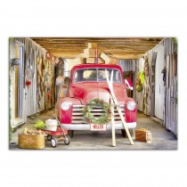 Vintage Christmas Truck 12x18 Personalized Canvas Wall Art