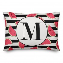 Watermelon Pattern Monogram 14x20 Personalized Indoor / Outdoor Pillow