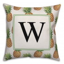 Pineapple Pattern Monogram 18x18 Personalized Indoor / Outdoor Pillow