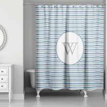 Nautical Stripes 71x74 Personalized Shower Curtain
