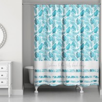 Palm Leaves Pattern 71x74 Personalized Shower Curtain