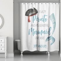 A Pirate And His Mermaid 71x74 Personalized Shower Curtain