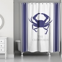 Crab Silhouette 71x74 Personalized Shower Curtain