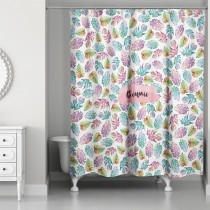Tropical Palm Leaves Pattern 71x74 Personalized Shower Curtain