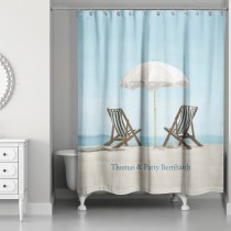 Beach Chairs 71x74 Personalized Shower Curtain