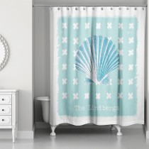 Teal Shell 71x74 Personalized Shower Curtain