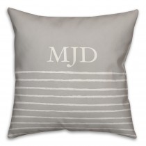 Sketched Gray Stripes 18x18 Personalized Spun Poly Pillow