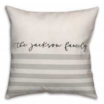 Simple Gray Stripes 18x18 Personalized Spun Poly Pillow
