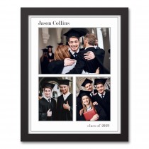 Grad Collage 11x14 Personalized Black Framed Canvas