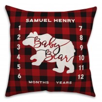 Red and Black Buffalo Check 18x18 Personalized Spun Poly Pillow