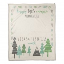 Happy Little Camper 50x60 Personalized Coral Fleece Blanket