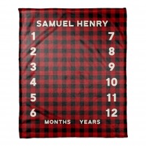 Red and Black Buffalo Check 50x60 Personalized Coral Fleece Blanket