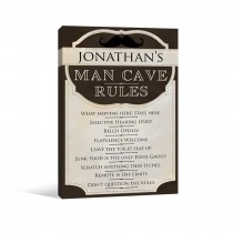 Man Cave Rules 12x18 Personalized Canvas Wall Art