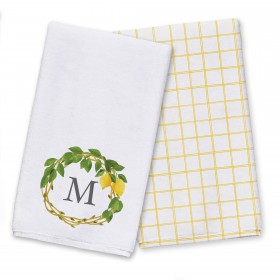 Monogram Lemon Wreath Textiles Collection
