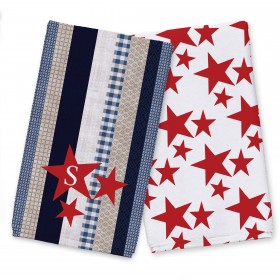 Monogram Patchwork Stars and Stripes Textiles Collection