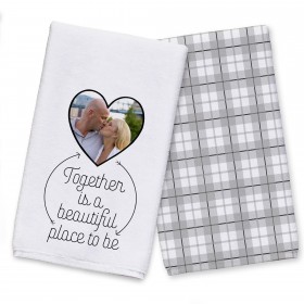 Together Heart Picture 16x25 Personalized Towel