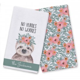 No Hurries No Worries Sloth Textiles Collection