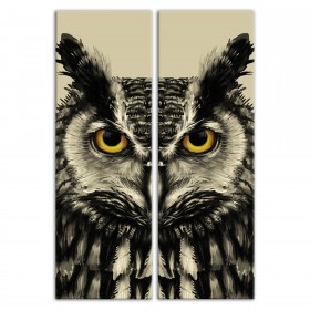 Creepy Halloween Owl Set 12x36 Canvas Wall Art