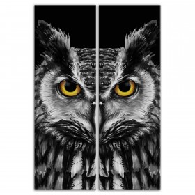 Creepy Halloween Owl Dark Set 12x36 Canvas Wall Art