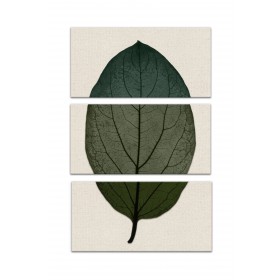 Split Fall Leaf On Linen Set 2 10x20 Canvas Wall Art